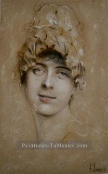  Femme Art - Portrait d’une jeune femme Franz von Lenbach